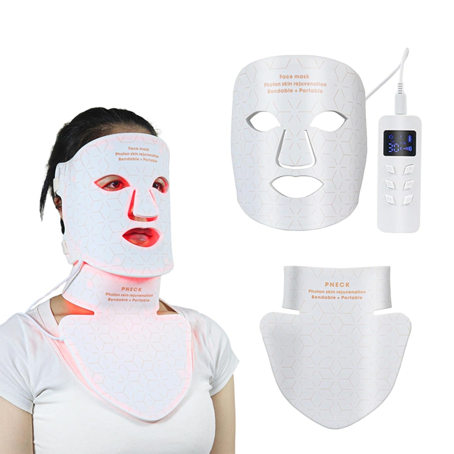 Light Face Mask with LED Spectrum for Neck Beautification