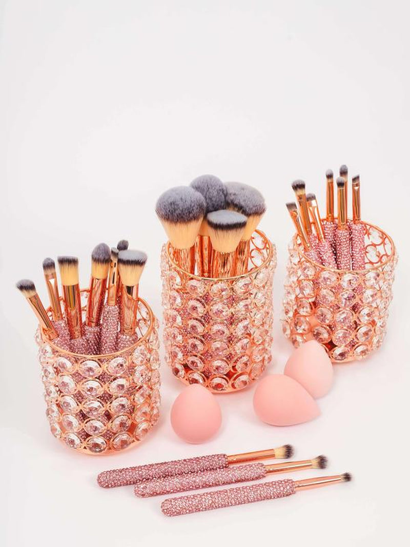 Pink Bling Mega Glitz & Glam 25-piece Brush Set for the Essentials Collection