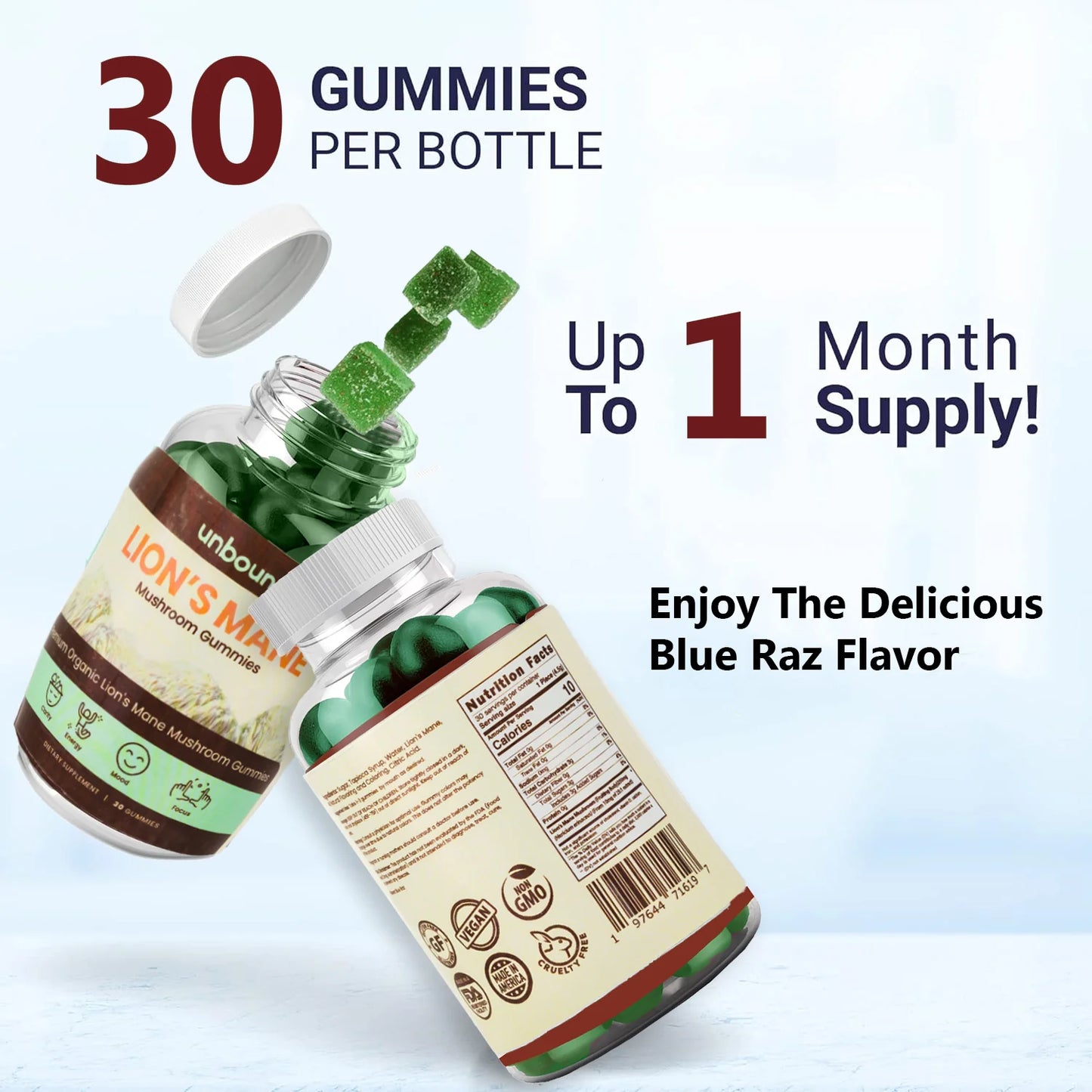 Lion's Mane Mushroom Gummies Unbound for Clarity, Focus, and Memory