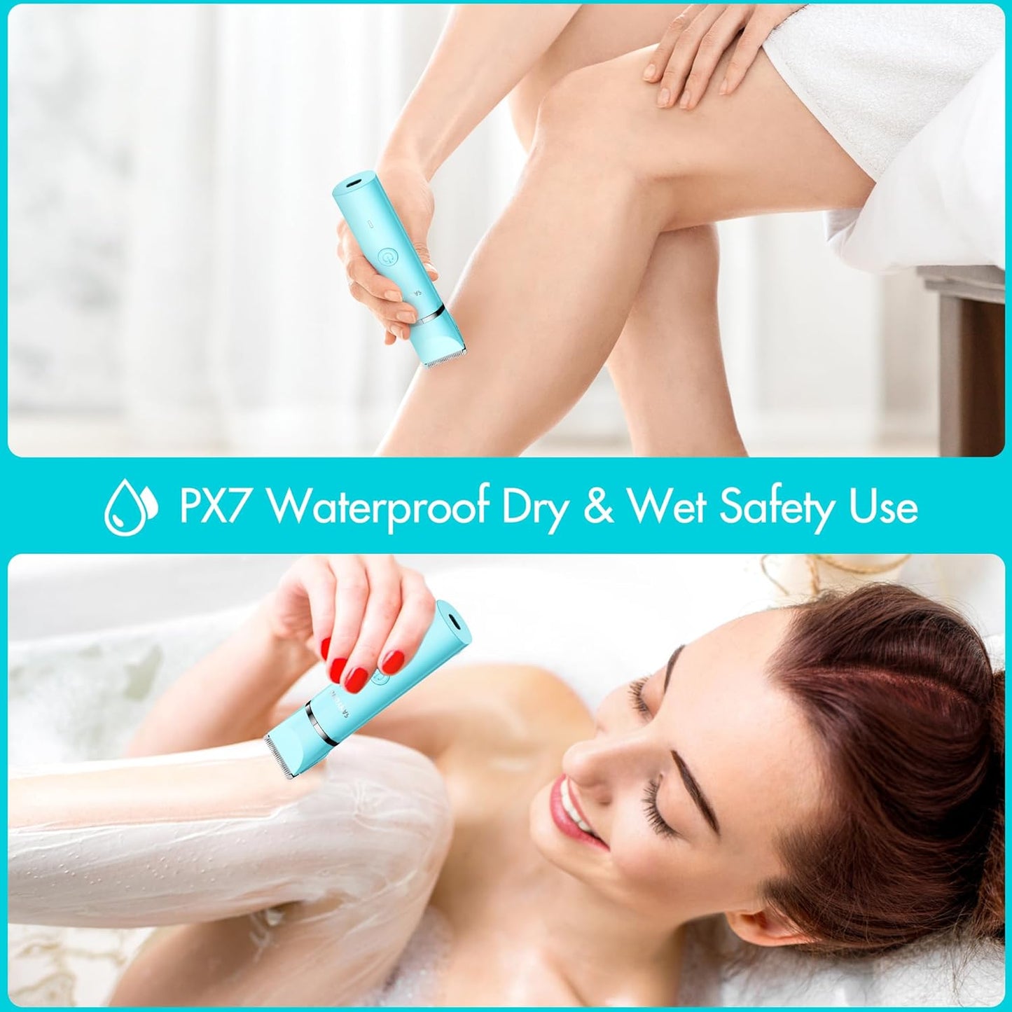 Women's Bikini Trimmer, Dual-purpose Electric Women's Pubic Hair Trimmer, and Handheld Two-Head Shaver Wet and dry use that is waterproof