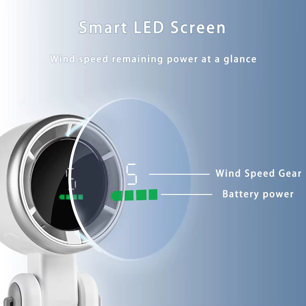 USB 3600Mah Portable Turbo Fan Mini Hanging Neck Fan