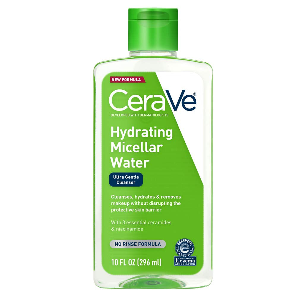 Micellar Water, Hydrating Cleanser, and Niacinamide-Based Eye Makeup Remover