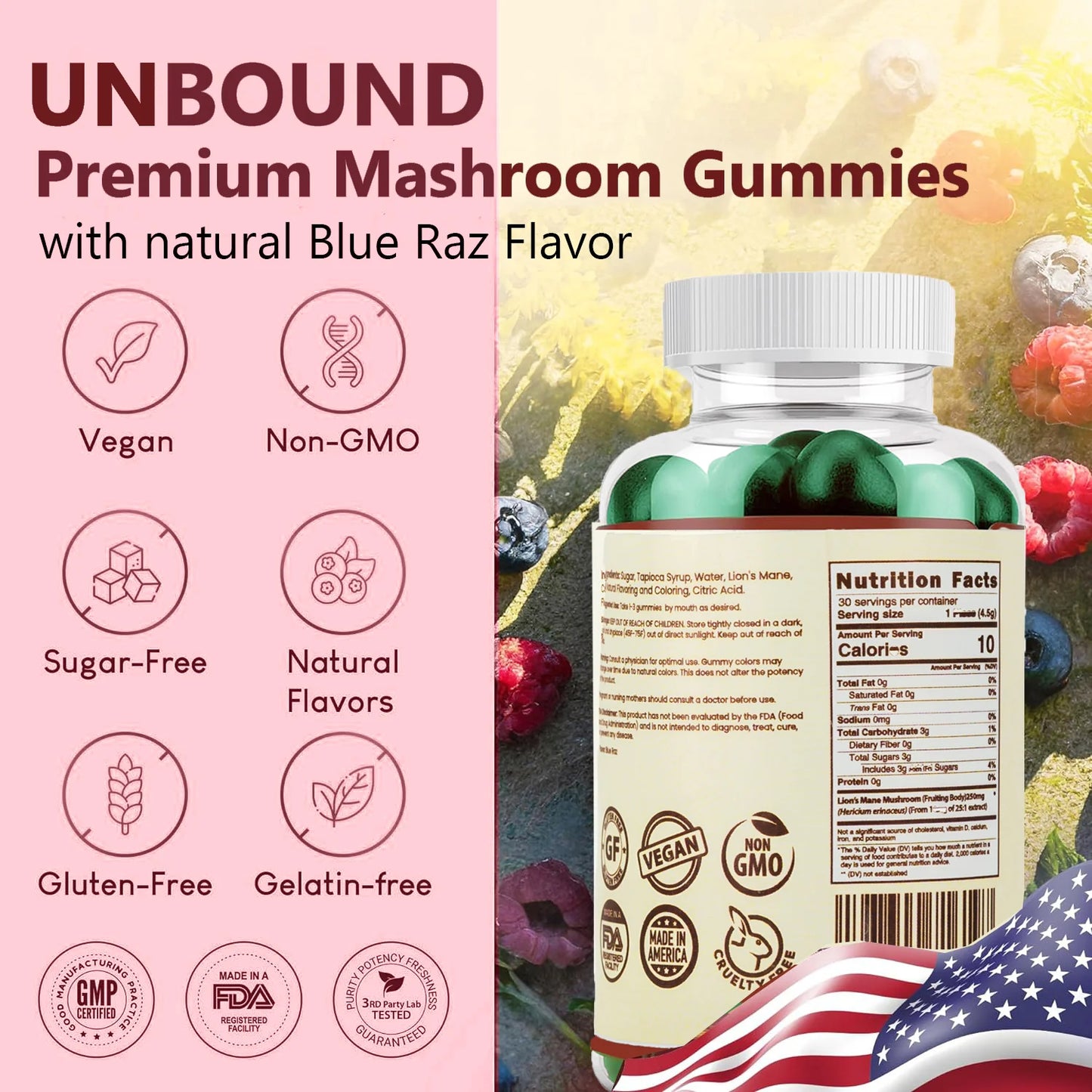 Lion's Mane Mushroom Gummies Unbound for Clarity, Focus, and Memory