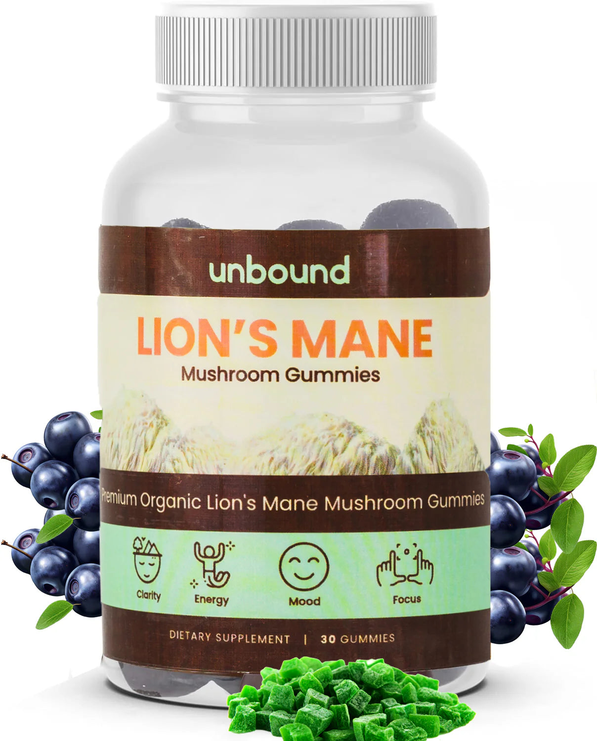 Lion's Mane Mushroom Gummies Unbound for Clarity, Focus, and Memory