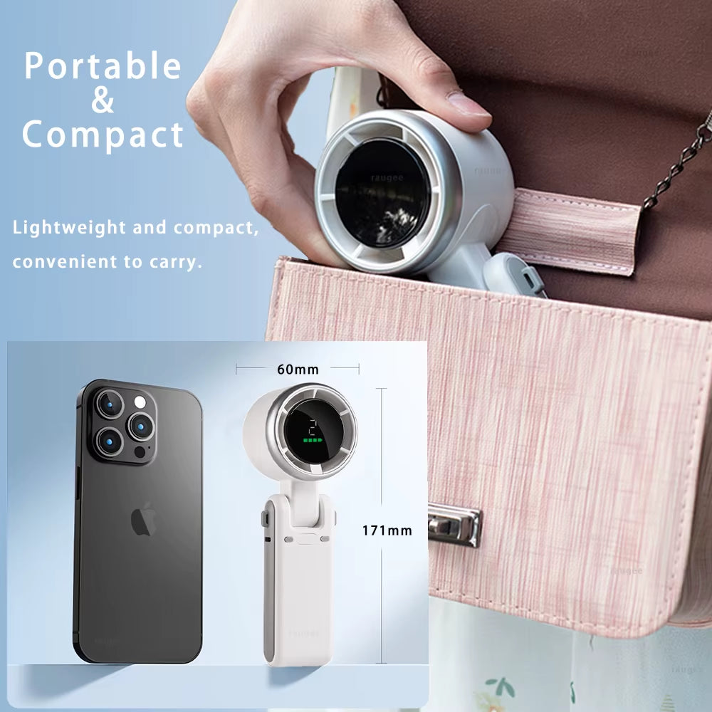 USB 3600Mah Portable Turbo Fan Mini Hanging Neck Fan