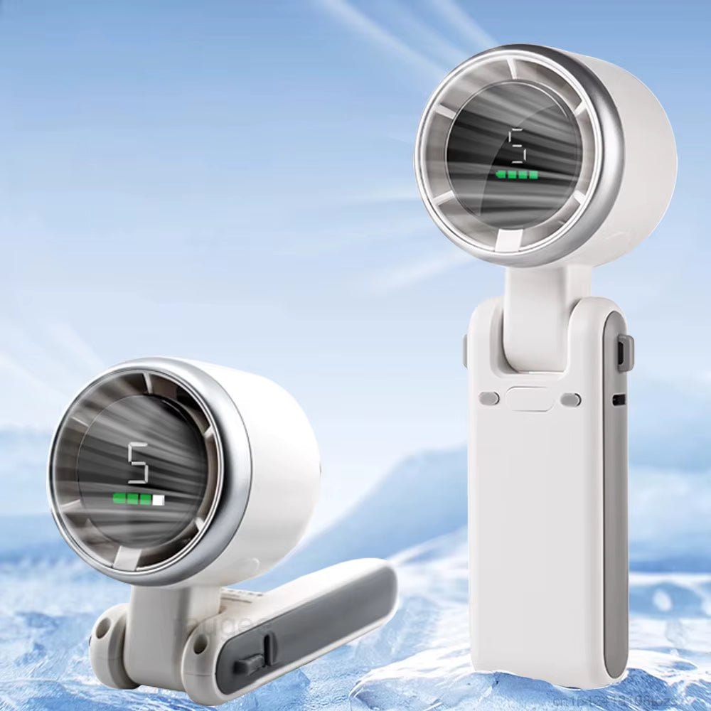 USB 3600Mah Portable Turbo Fan Mini Hanging Neck Fan