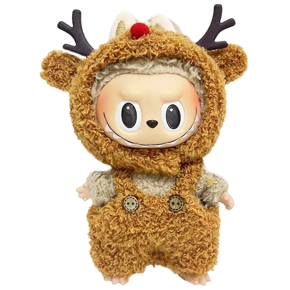 Anime Plush Cartoon Decor for Labubu Shark Onesie Clothing DIY Girl Presents 17cm Mini Plush Doll's Clothes Outfit Accessories