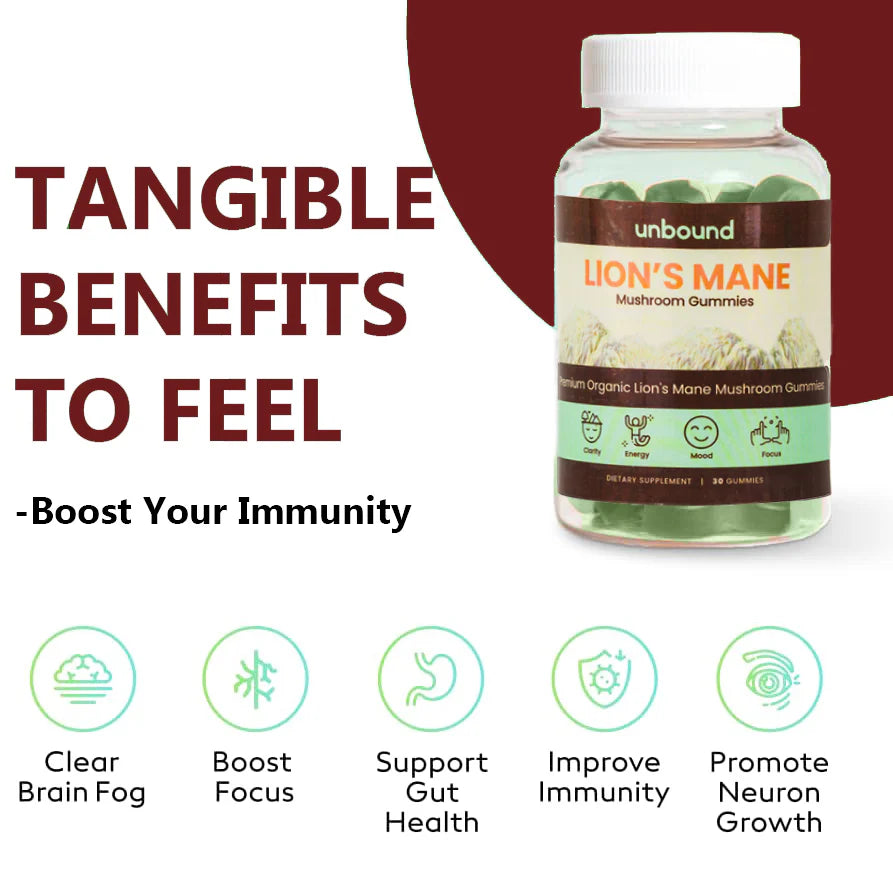 Lion's Mane Mushroom Gummies Unbound for Clarity, Focus, and Memory