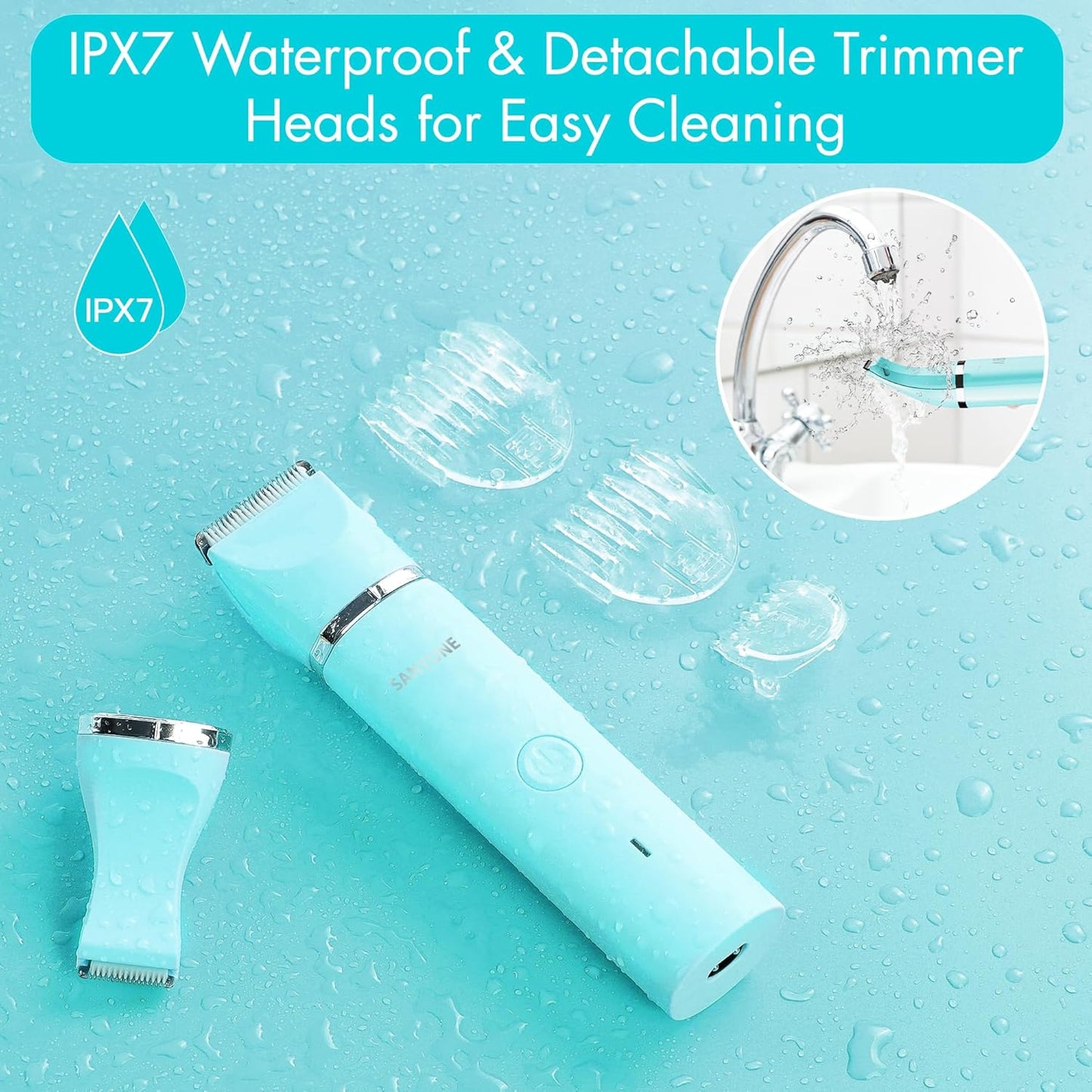 Women's Bikini Trimmer, Dual-purpose Electric Women's Pubic Hair Trimmer, and Handheld Two-Head Shaver  Wet and dry use that is waterproof