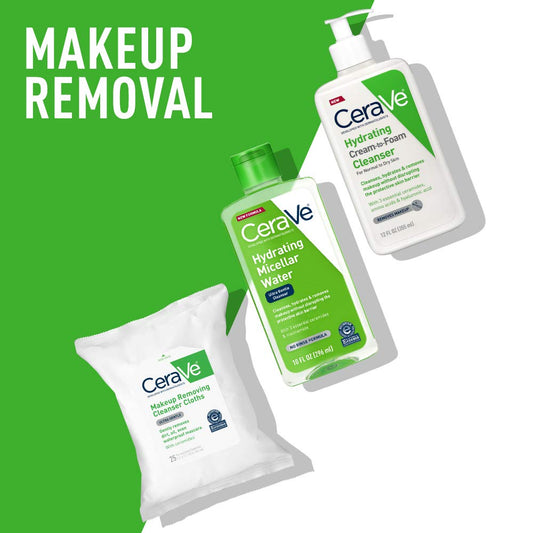 Micellar Water, Hydrating Cleanser, and Niacinamide-Based Eye Makeup Remover