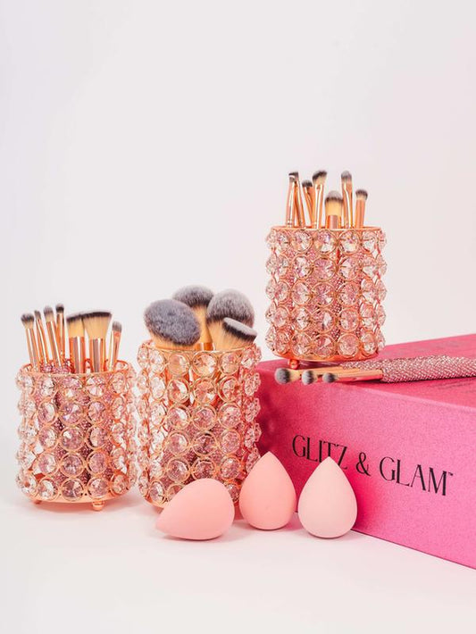 Pink Bling Mega Glitz & Glam 25-piece Brush Set for the Essentials Collection