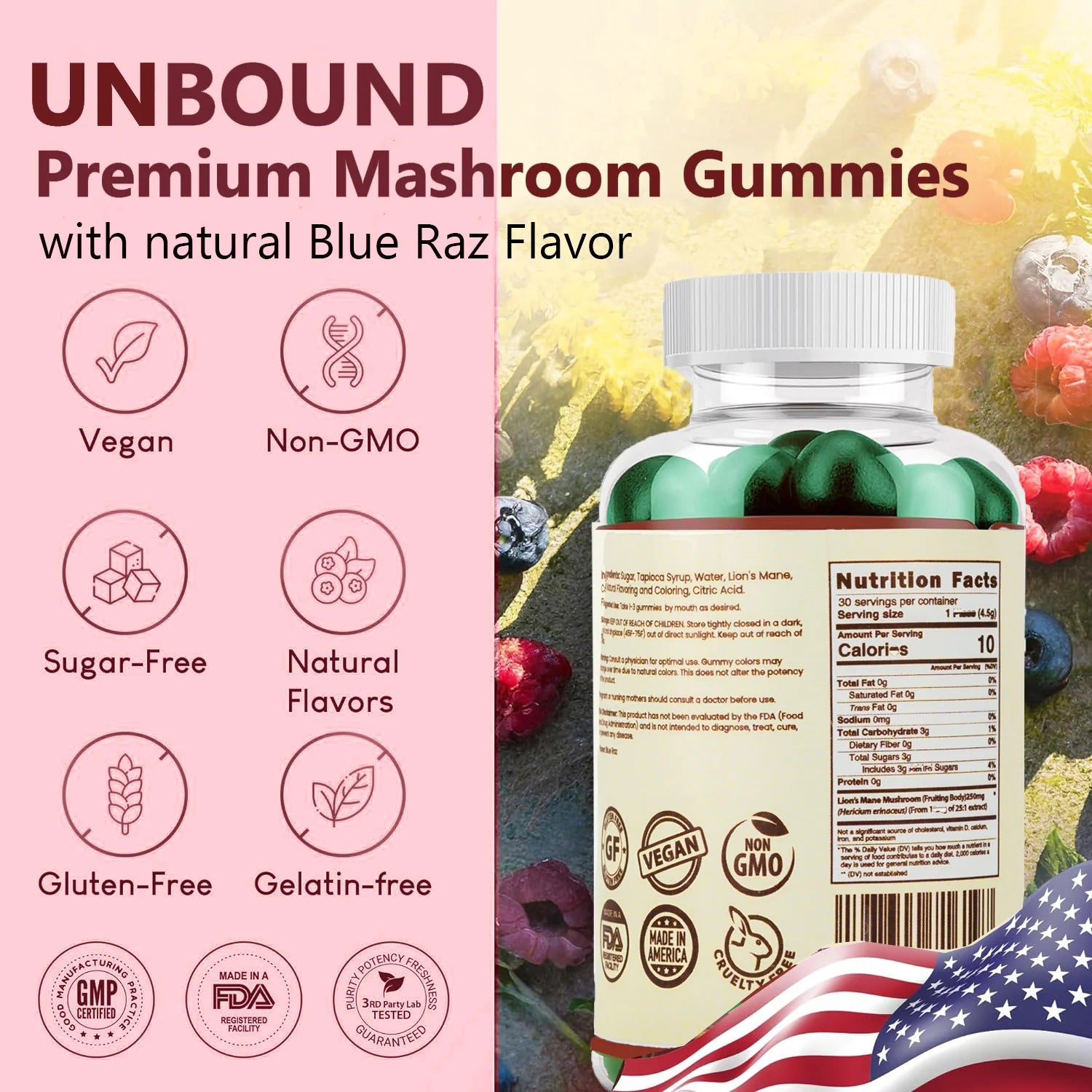 Lion's Mane Mushroom Gummies Unbound for Clarity, Focus, and Memory