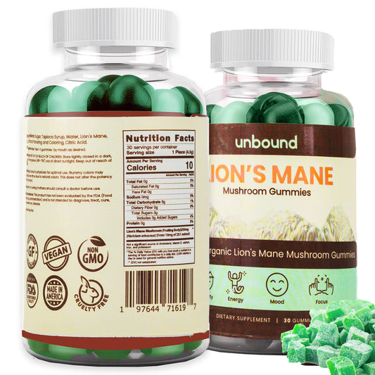 Lion's Mane Mushroom Gummies Unbound for Clarity, Focus, and Memory