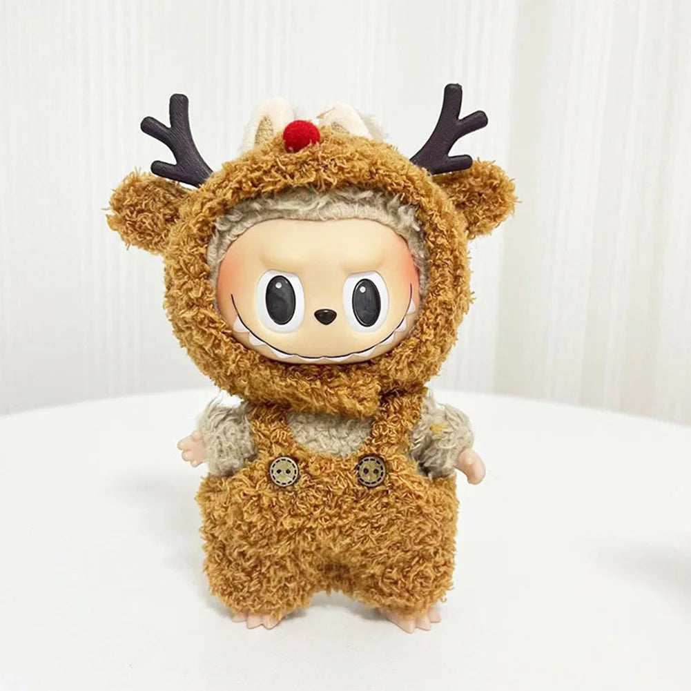 Anime Plush Cartoon Decor for Labubu Shark Onesie Clothing DIY Girl Presents 17cm Mini Plush Doll's Clothes Outfit Accessories