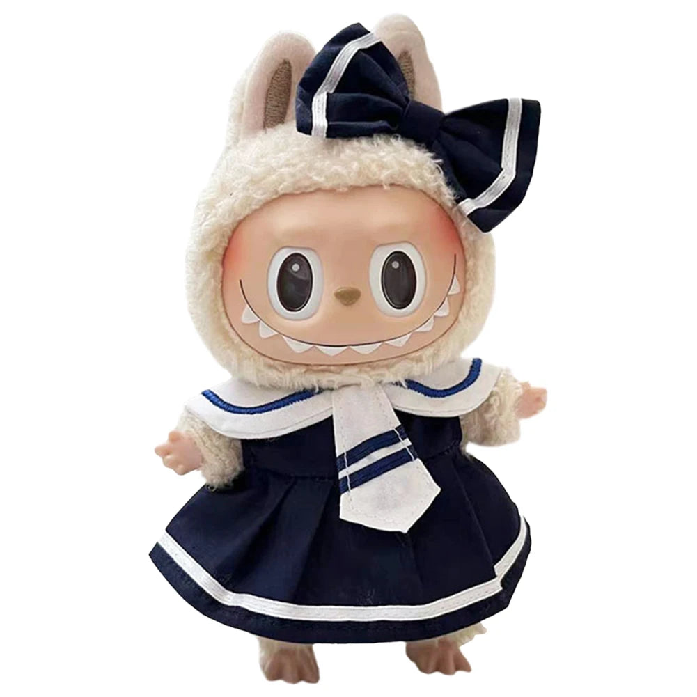 Anime Plush Cartoon Decor for Labubu Shark Onesie Clothing DIY Girl Presents 17cm Mini Plush Doll's Clothes Outfit Accessories